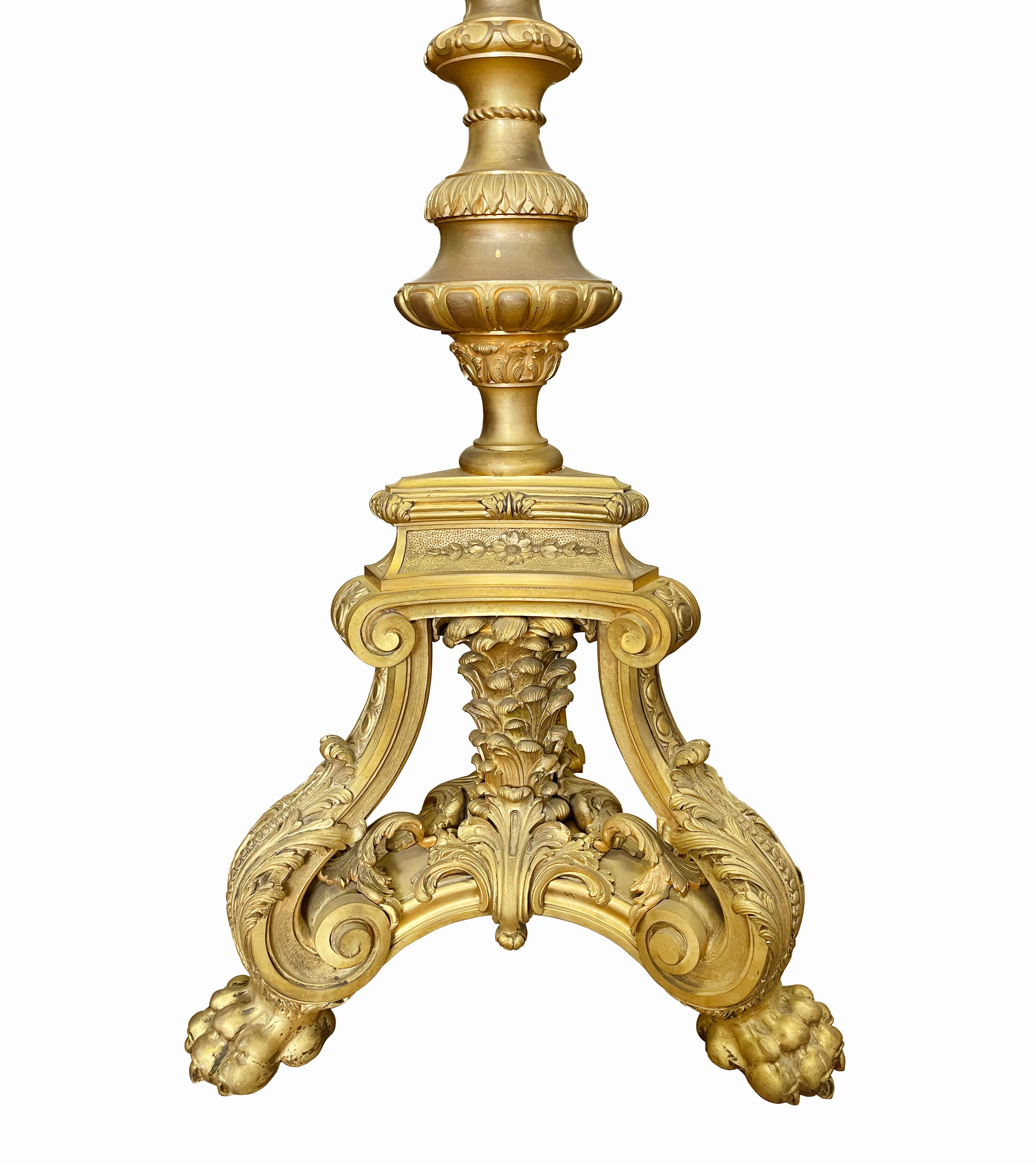 A Maison Millet (1853-1902) Ormolu Bronze Floor Lamp
