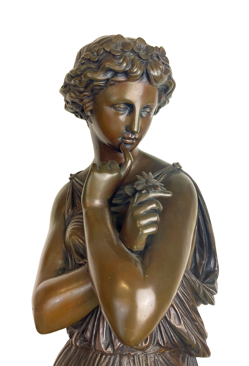 A French Bronze Figure Of A Maiden By Lalouette