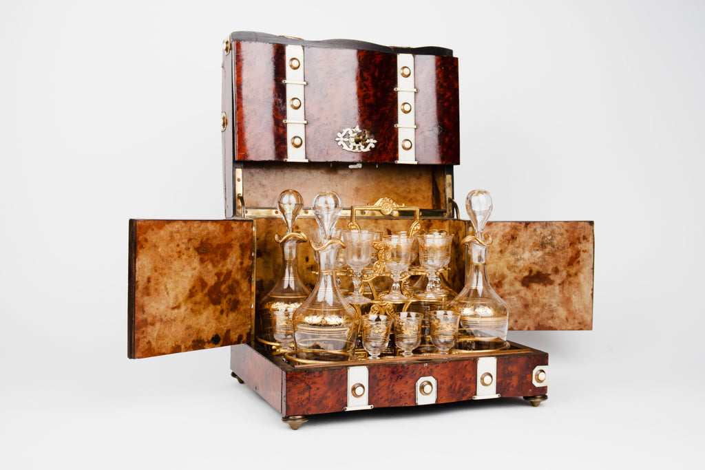 19th Century French Ormolu Mounted Burr Ash Tantalus