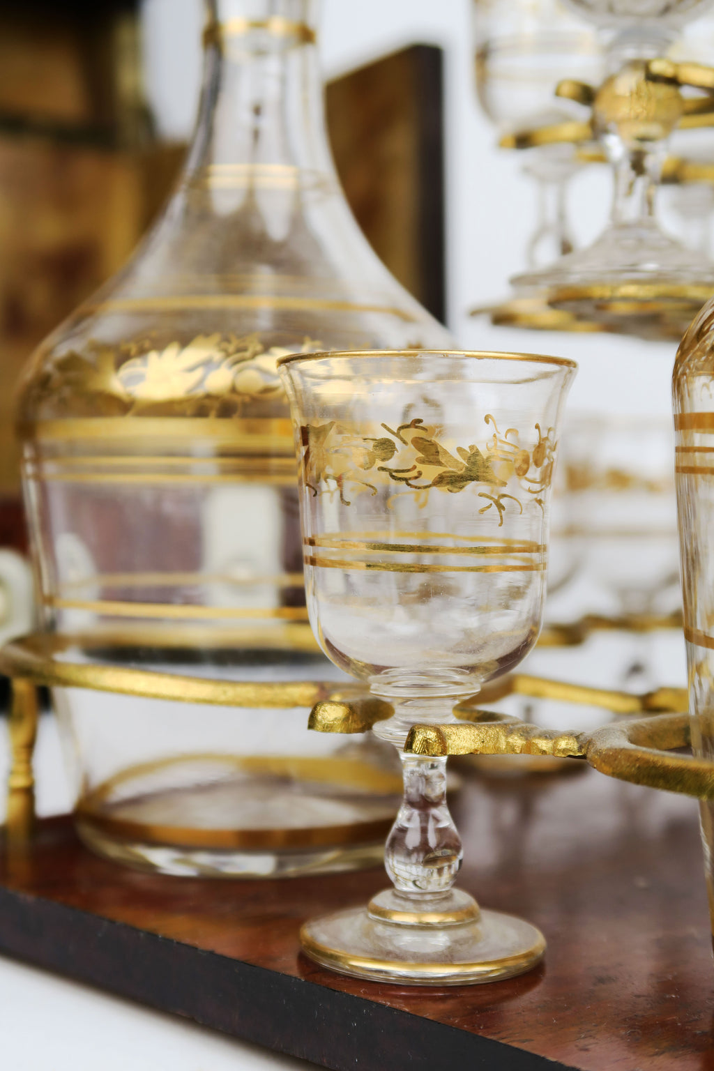 19th Century French Ormolu Mounted Burr Ash Tantalus