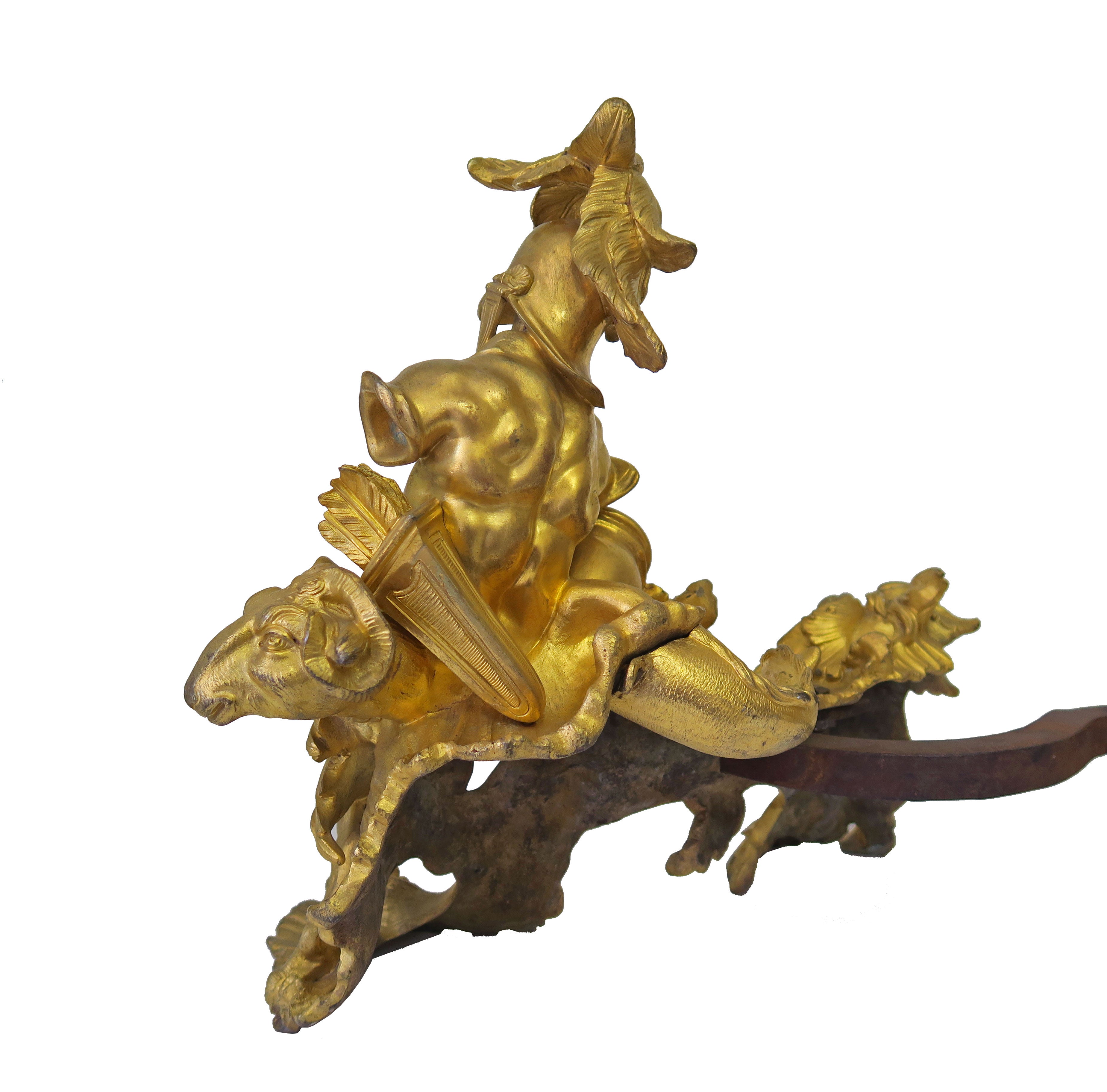 AN IMPORTANT PAIR OF FRENCH LOUIS XV ORMOLU CHENETS
