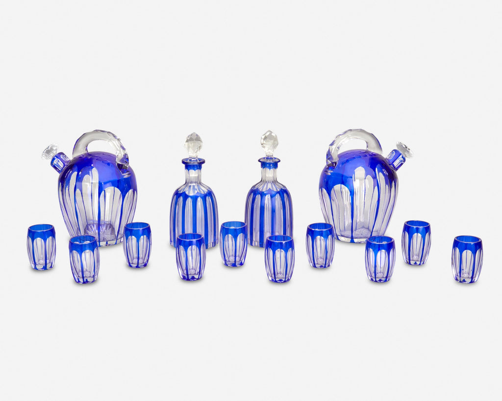 An Art Deco Bohemian Cut Glass Aperitif Set