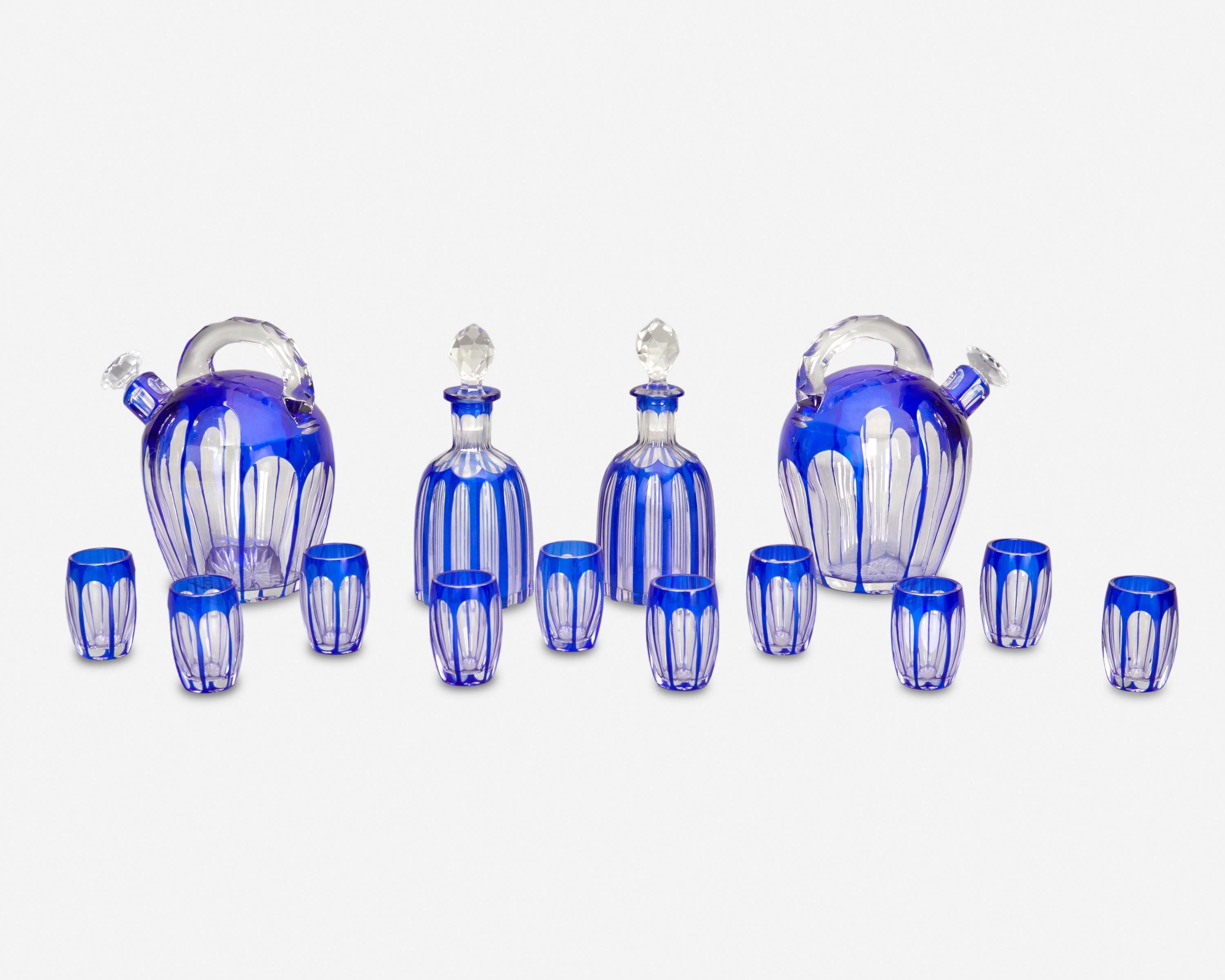 An Art Deco Bohemian Cut Glass Aperitif Set