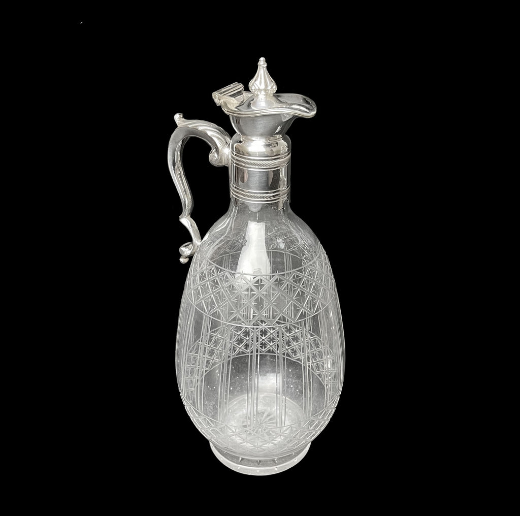 A British Cut Crystal & Silver Plated Cruet Set, 19th C