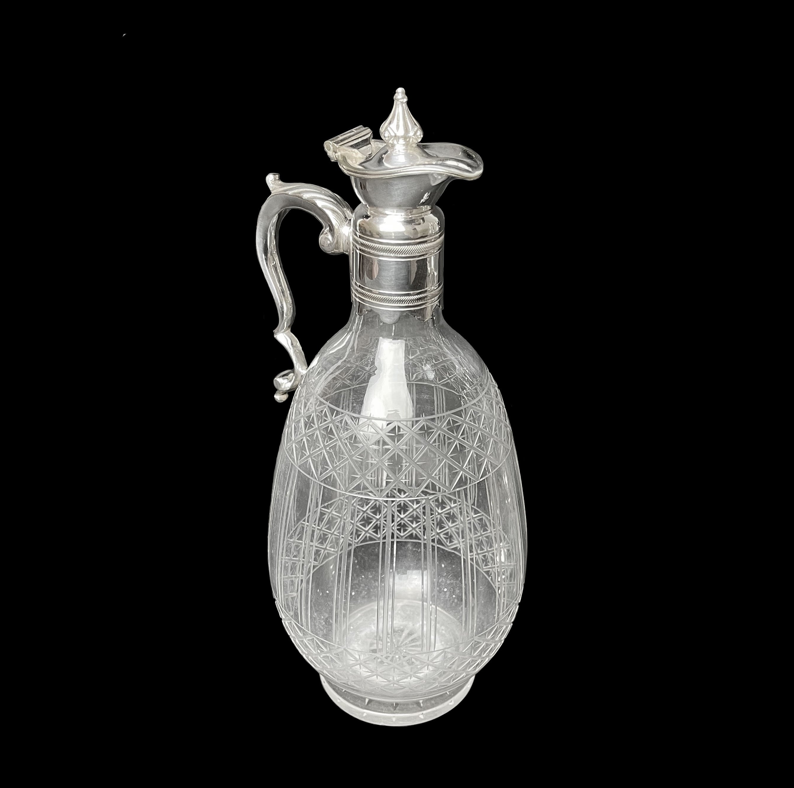 A British Cut Crystal & Silver Plated Cruet Set, 19th C