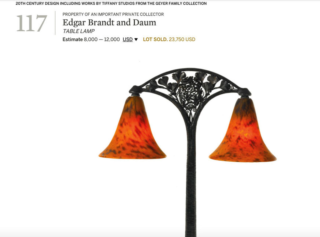 Edgar Brandt & Daum Table Lamp