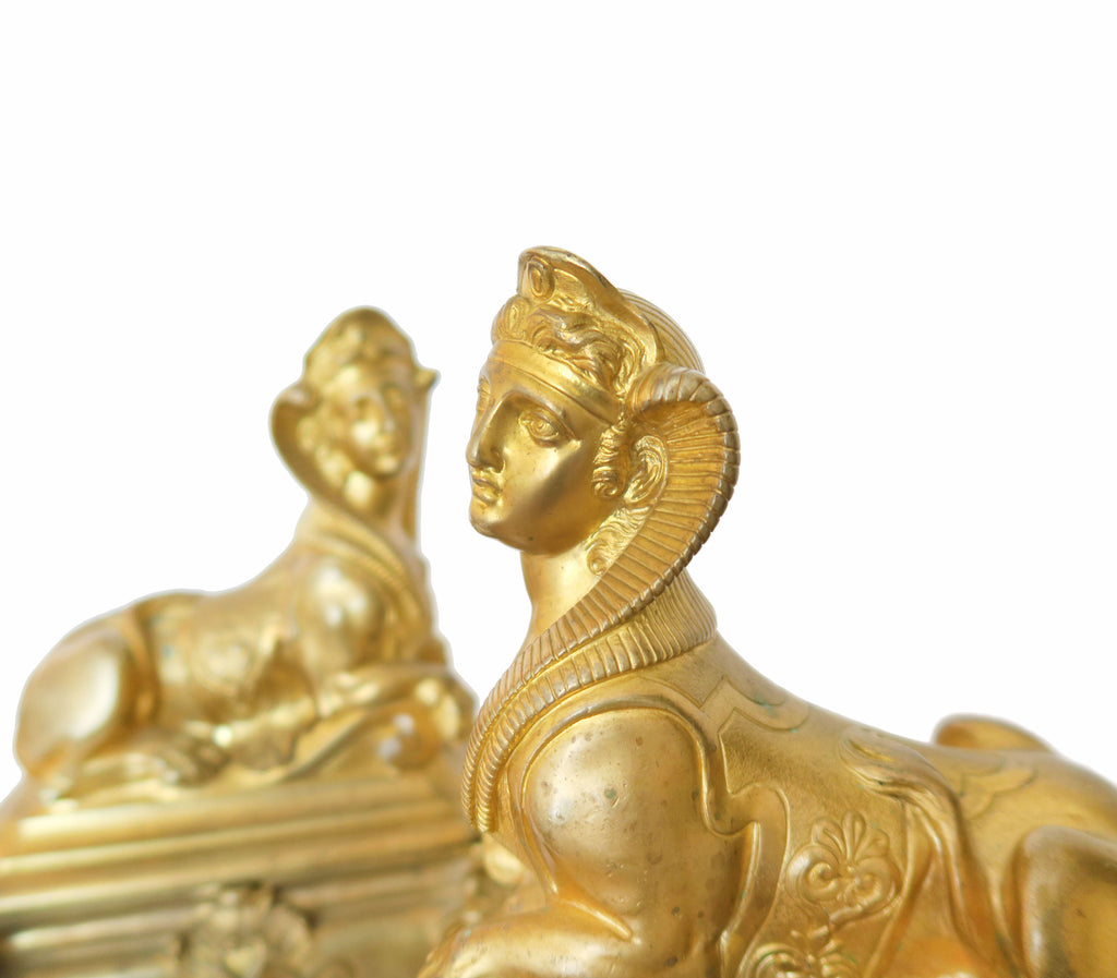 A Pair of Frederic Eugene Piat Gilt Bronze Chenets