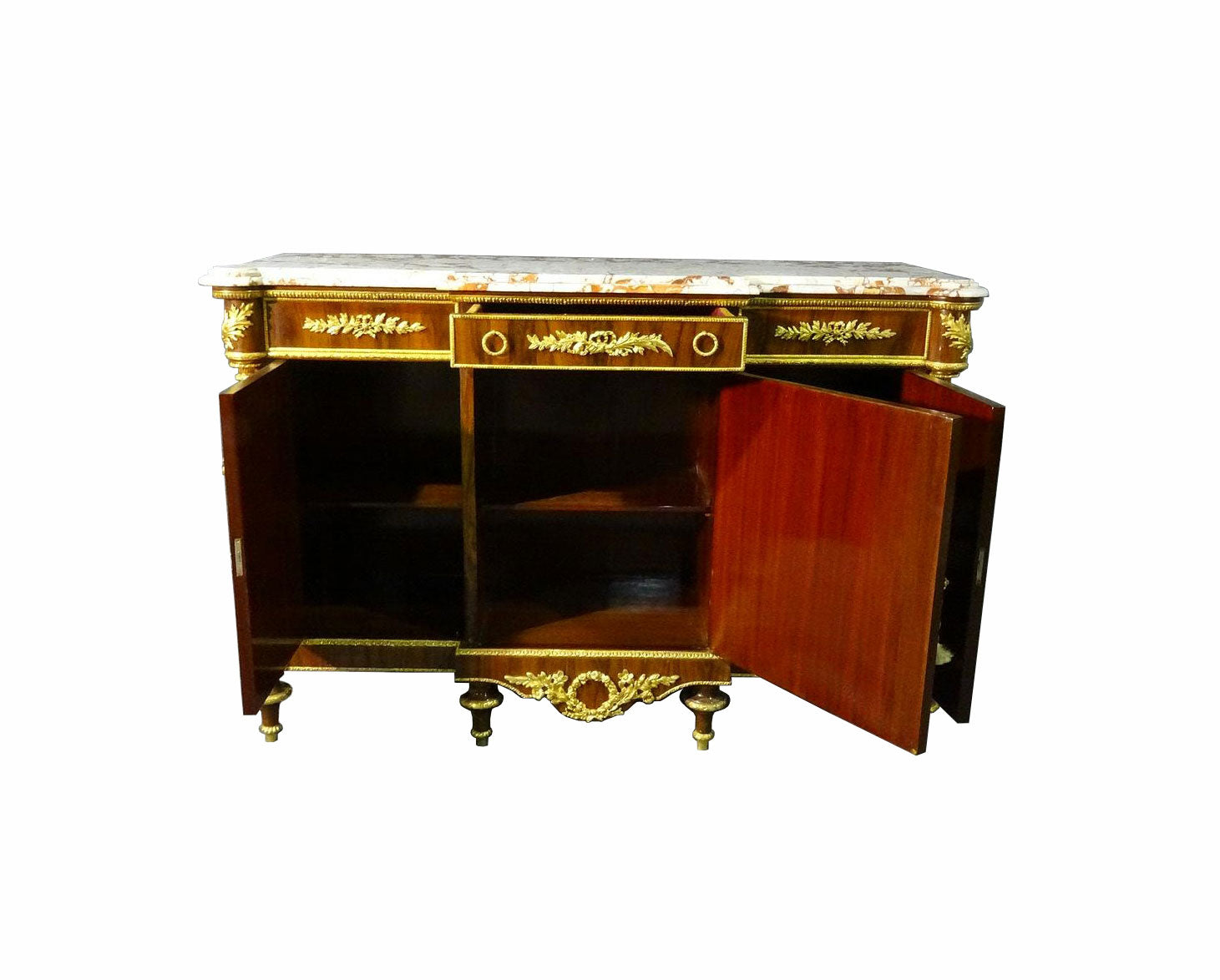 Ormolu Mahogany & Marquetry Commode After Martin Carlin