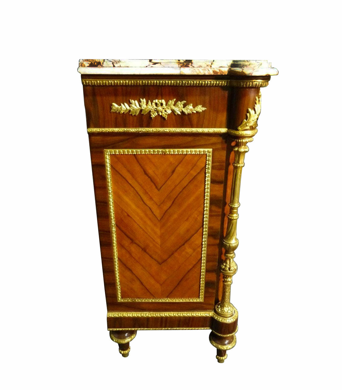 Ormolu Mahogany & Marquetry Commode After Martin Carlin