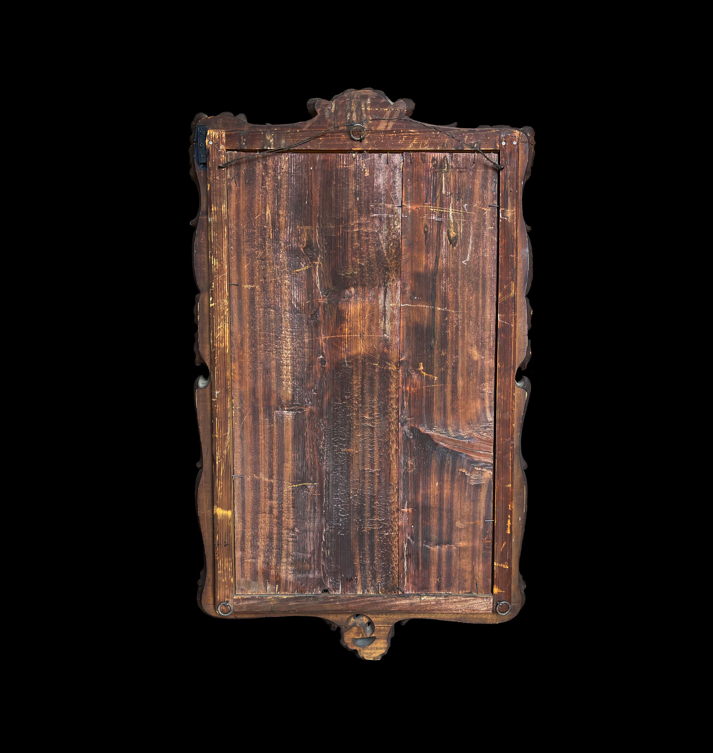 19th C. Italian Rococo Carved Wood Beveled Mirror