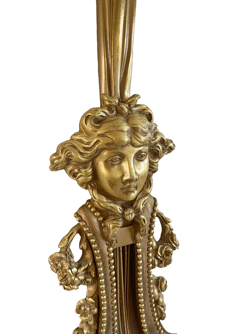 19th C. Pair of French Ormolu Four Branch Wall Lights After Beurdeley Attrb. Hen