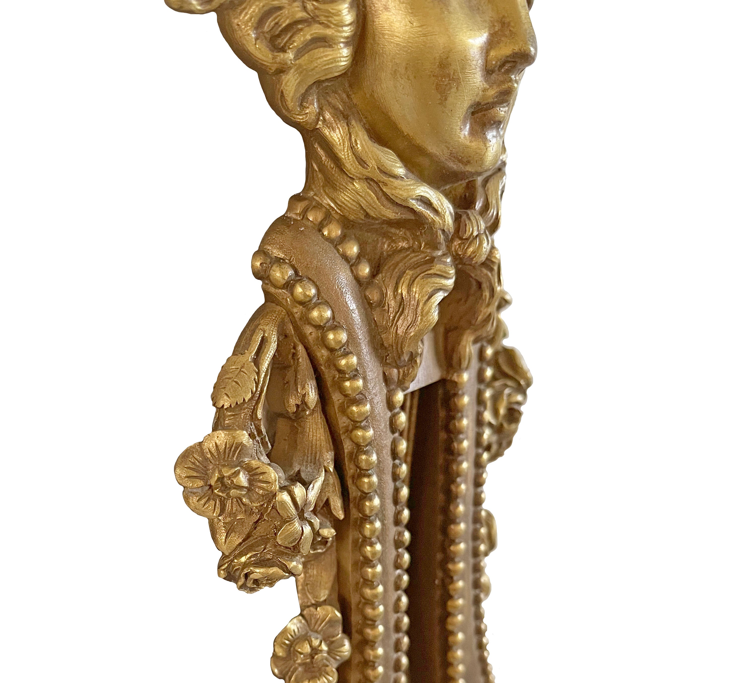 19th C. Pair of French Ormolu Four Branch Wall Lights After Beurdeley Attrb. Hen