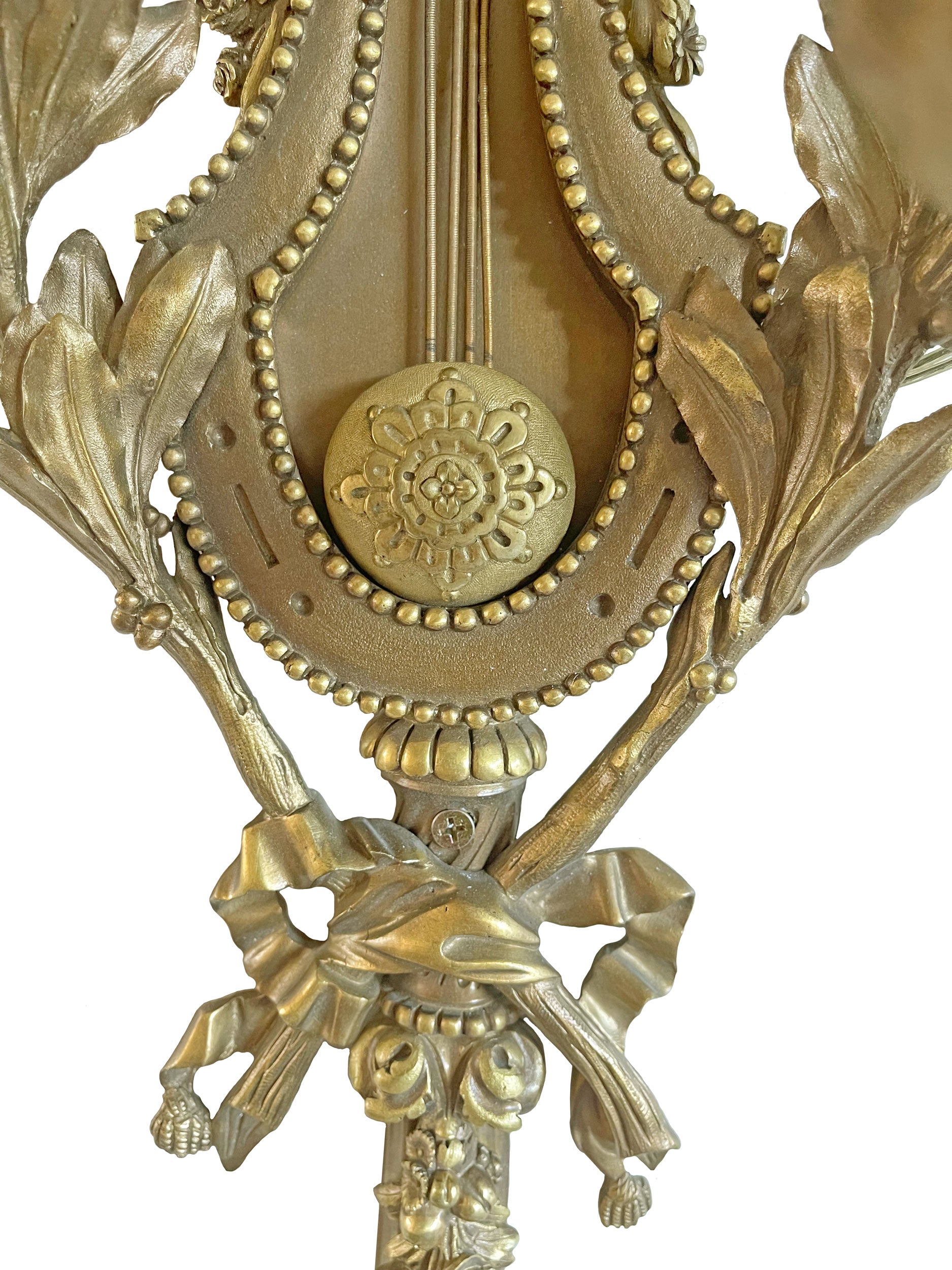 19th C. Pair of French Ormolu Four Branch Wall Lights After Beurdeley Attrb. Hen