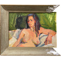 An Impressionist Acrylic on Board Painting of a Nude