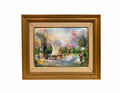 Modern Art Framed Enamel on Copper Painting