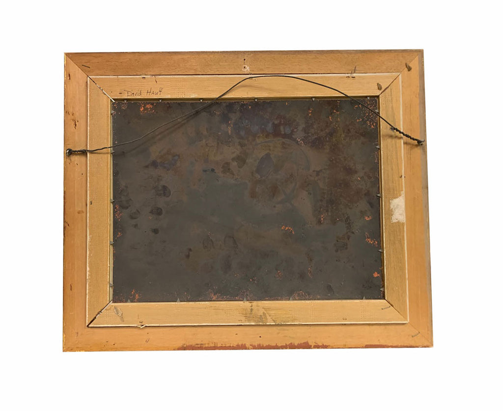Modern Art Framed Enamel on Copper Painting