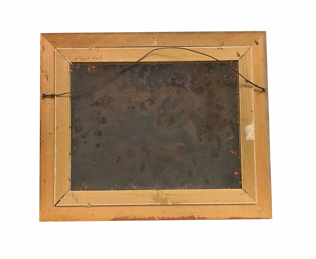 Modern Art Framed Enamel on Copper Painting