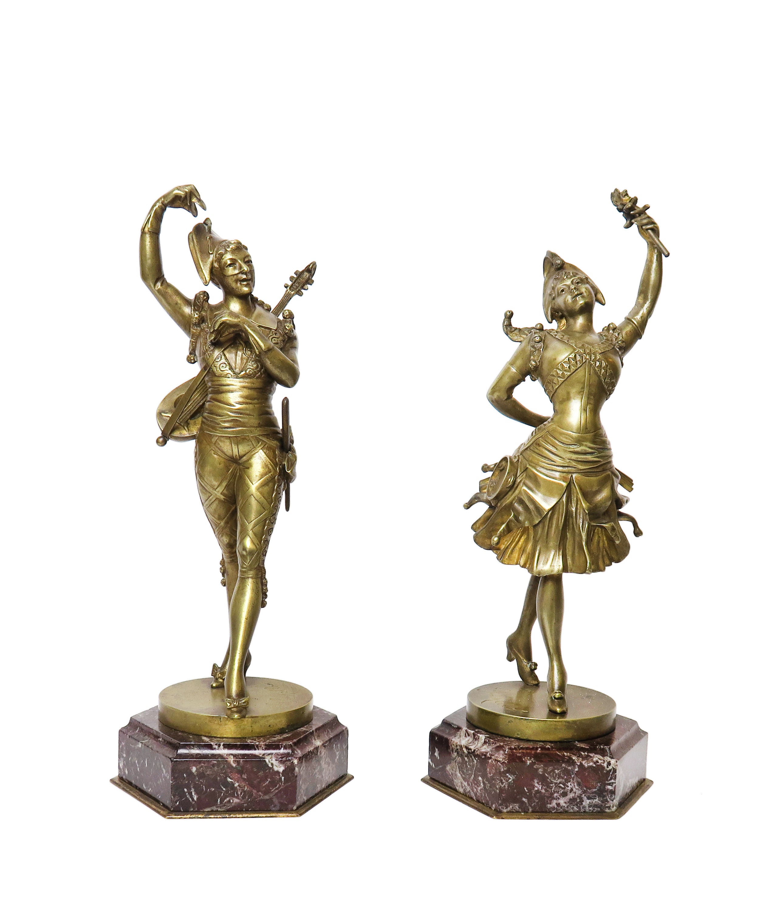 A Pair of Tiffany & Co. Bronze Figures By Lafon Mollo