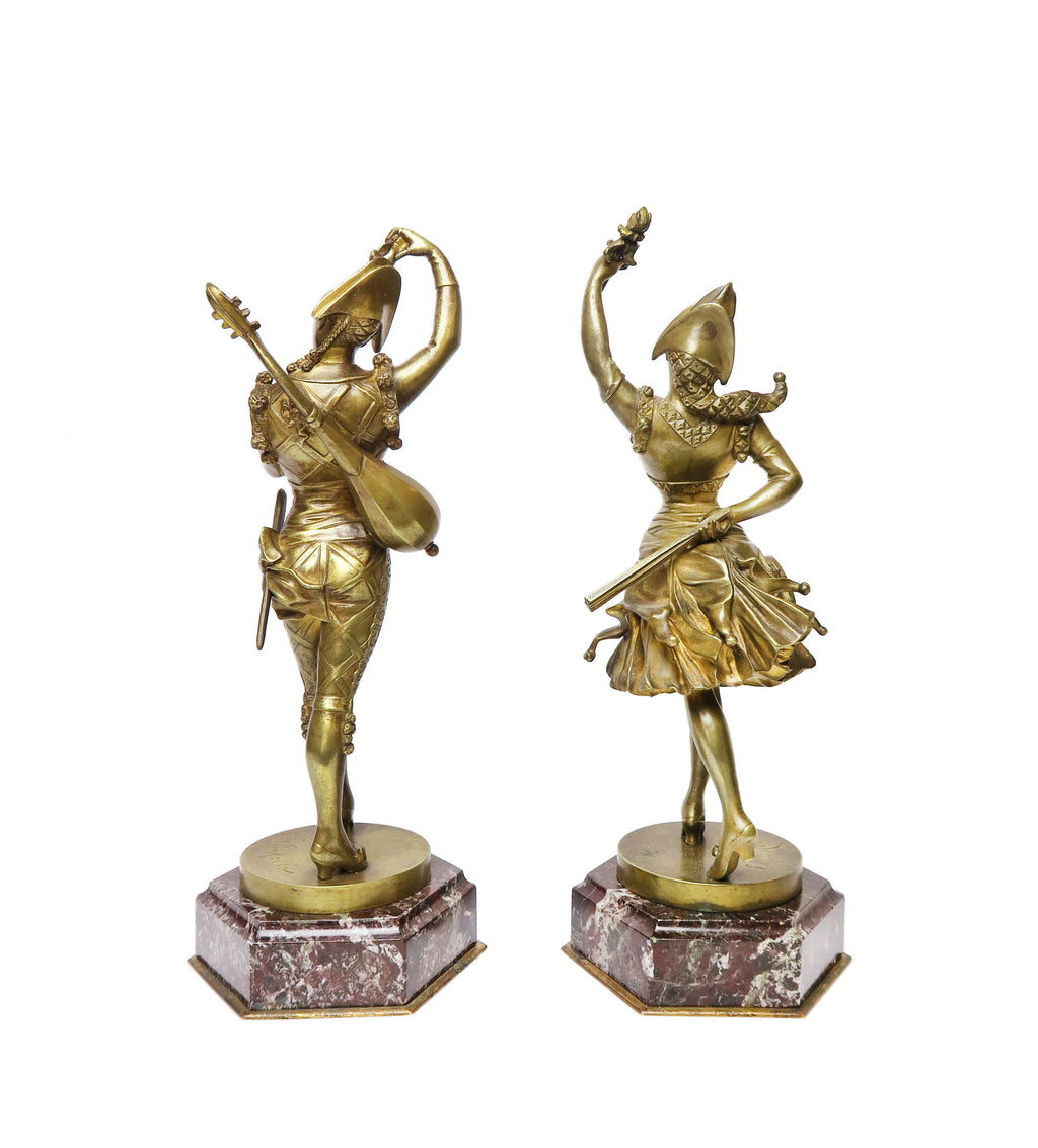 A Pair of Tiffany & Co. Bronze Figures By Lafon Mollo
