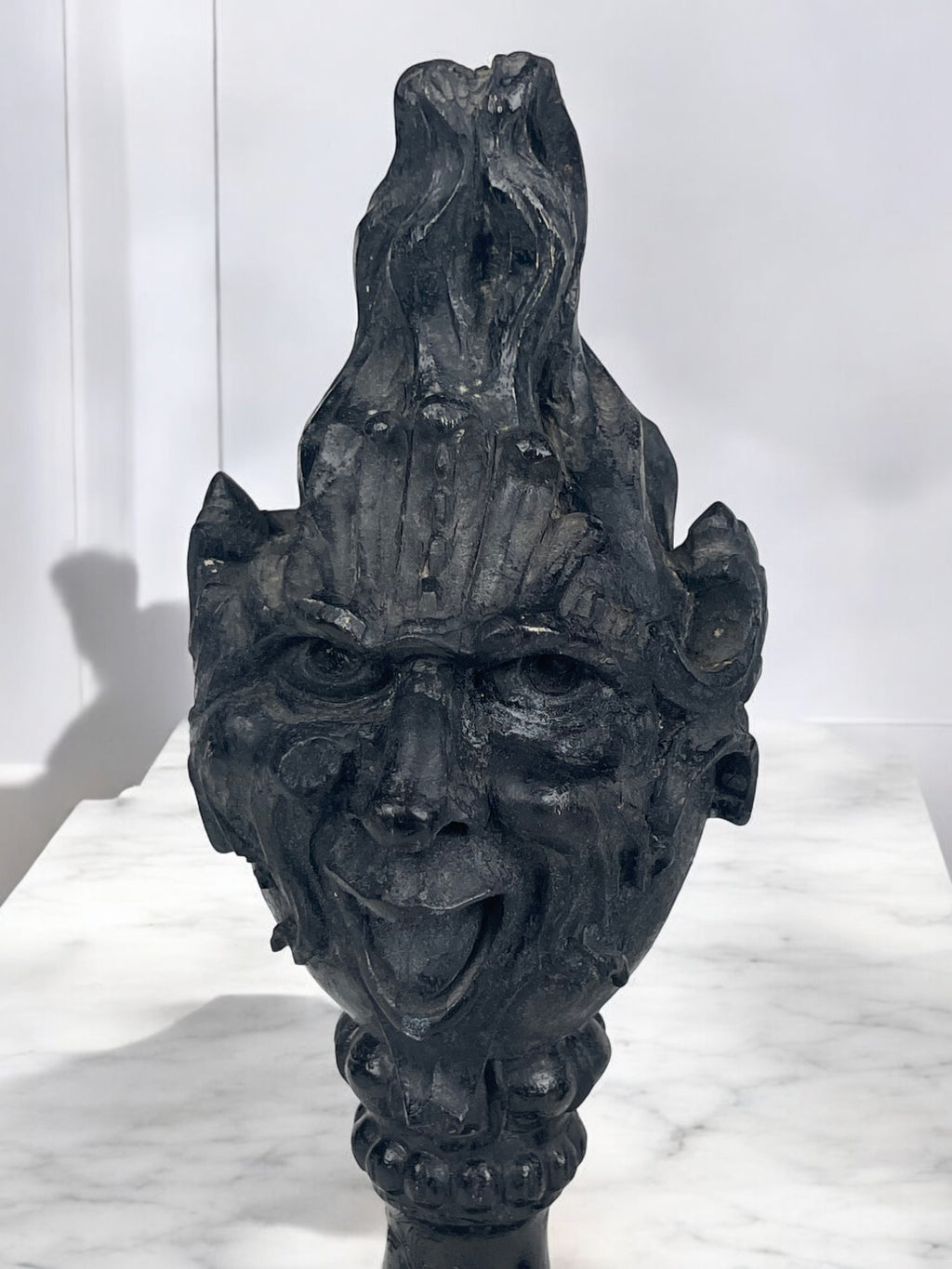 Pair of Early 19th Century Italian Carved Wood Mythical Finials