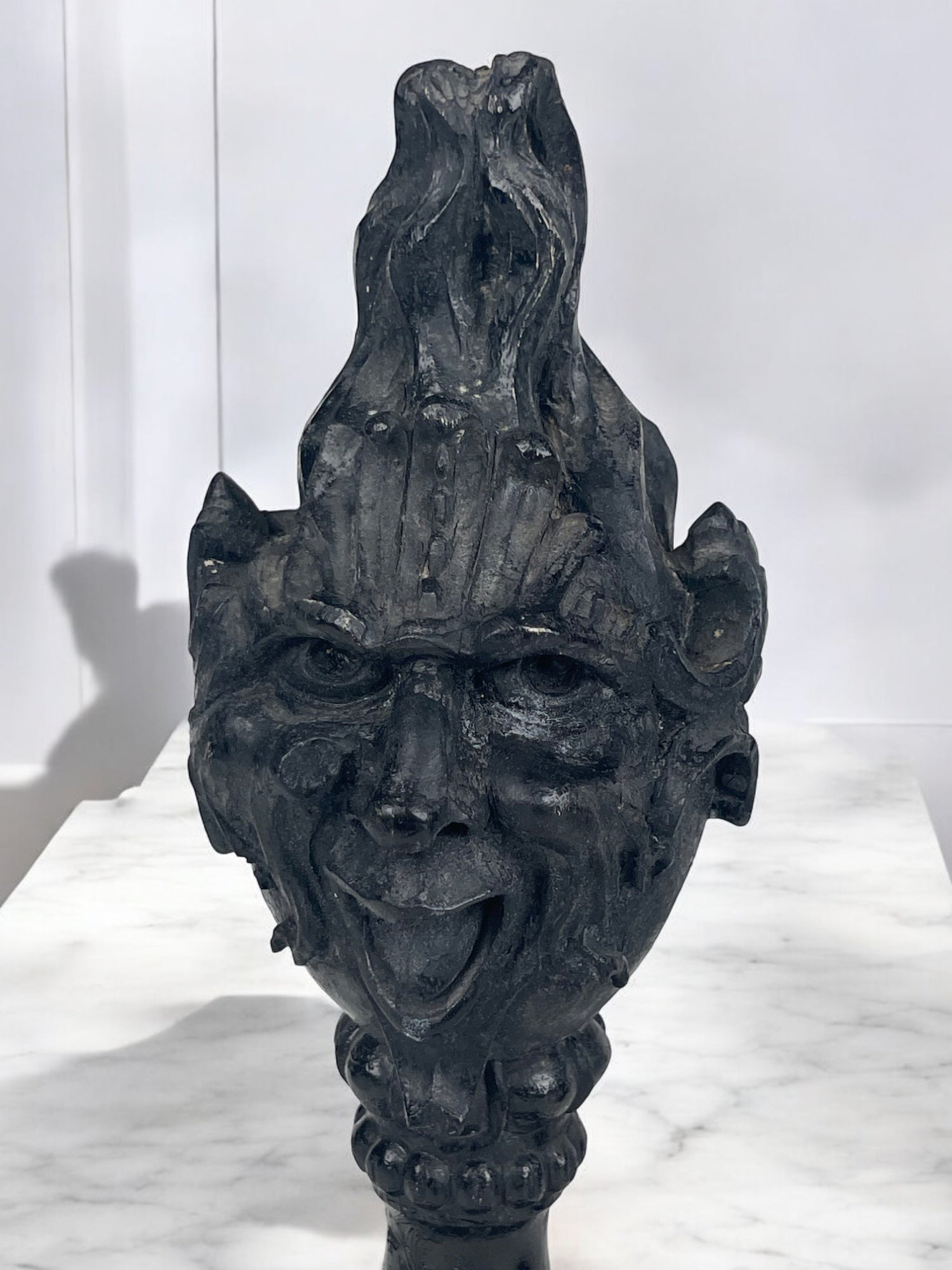 Pair of Early 19th Century Italian Carved Wood Mythical Finials