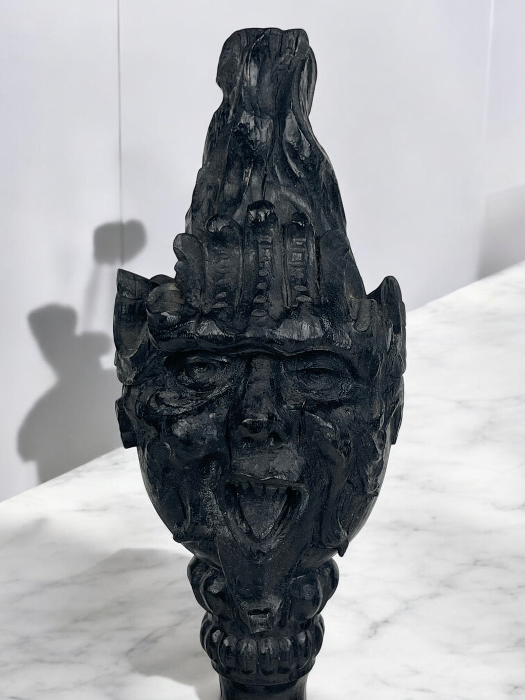 Pair of Early 19th Century Italian Carved Wood Mythical Finials