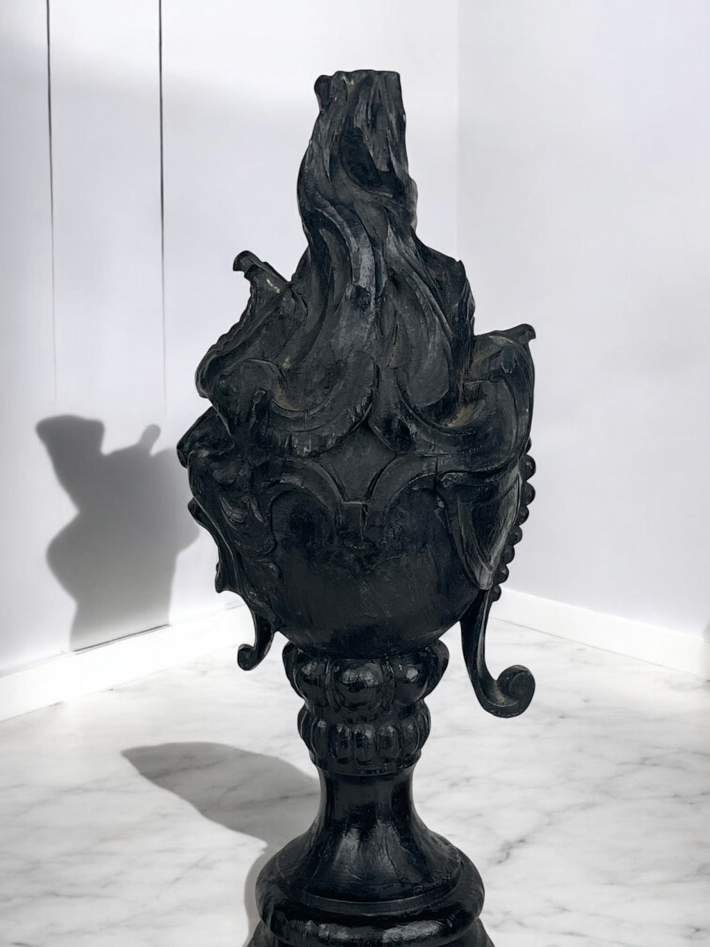 Pair of Early 19th Century Italian Carved Wood Mythical Finials