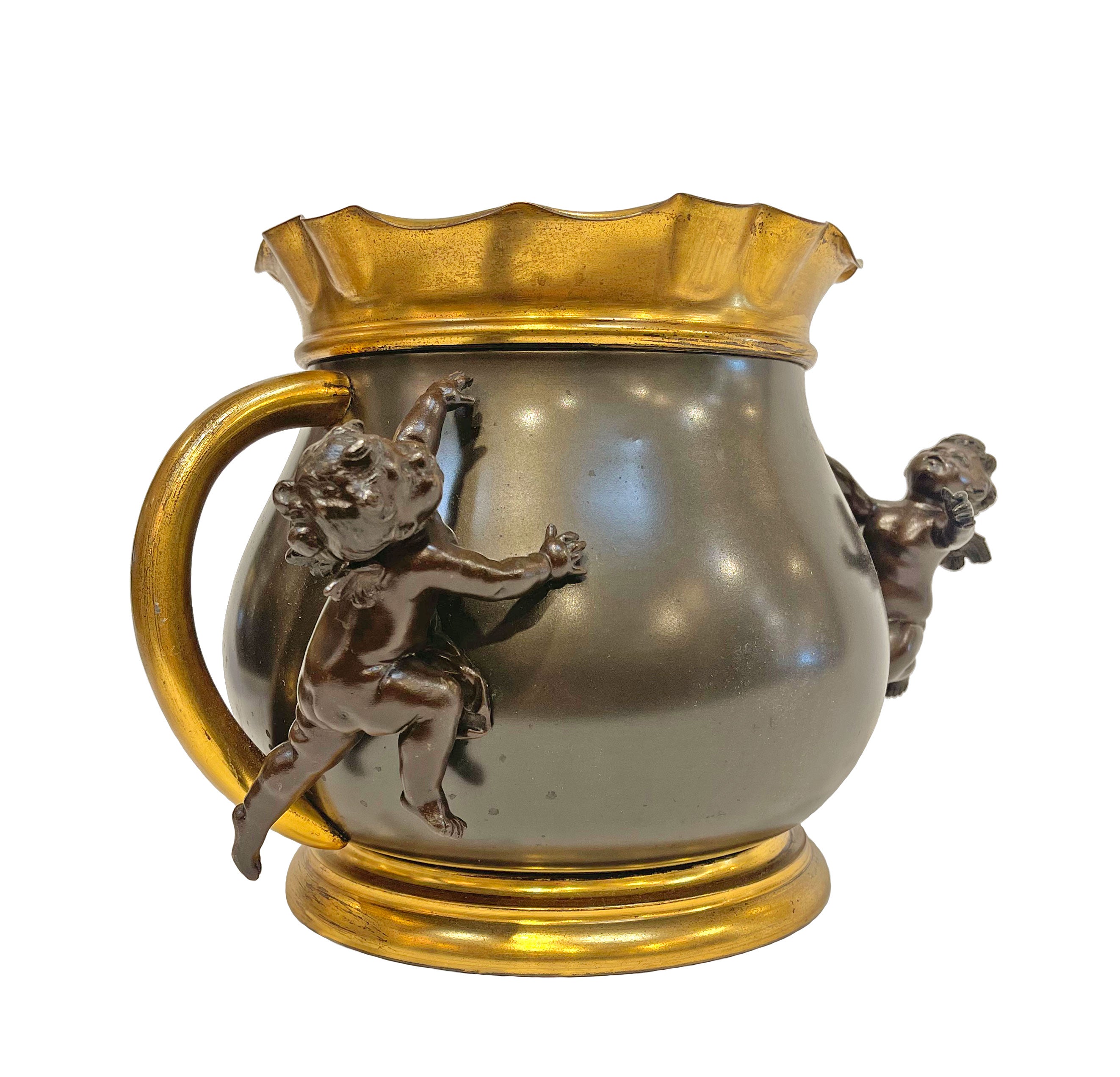 A Patinated Bronze & Ormolu Jardiniere