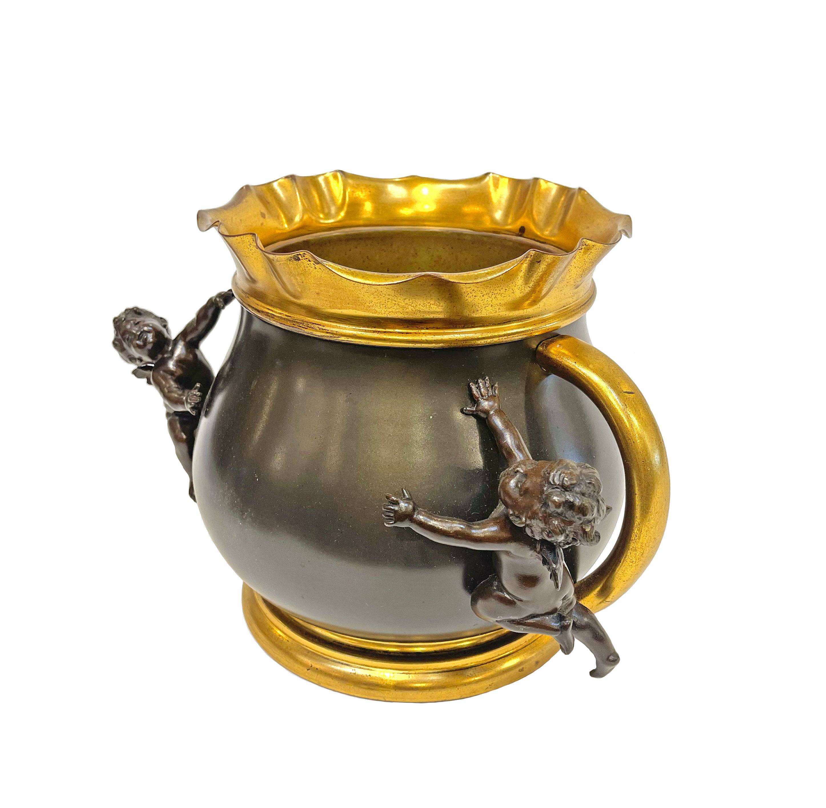 A Patinated Bronze & Ormolu Jardiniere