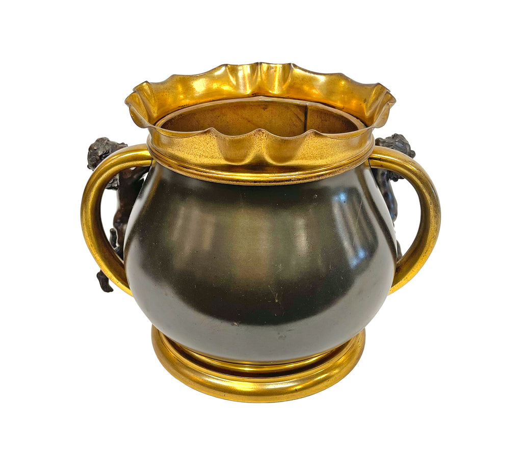 A Patinated Bronze & Ormolu Jardiniere
