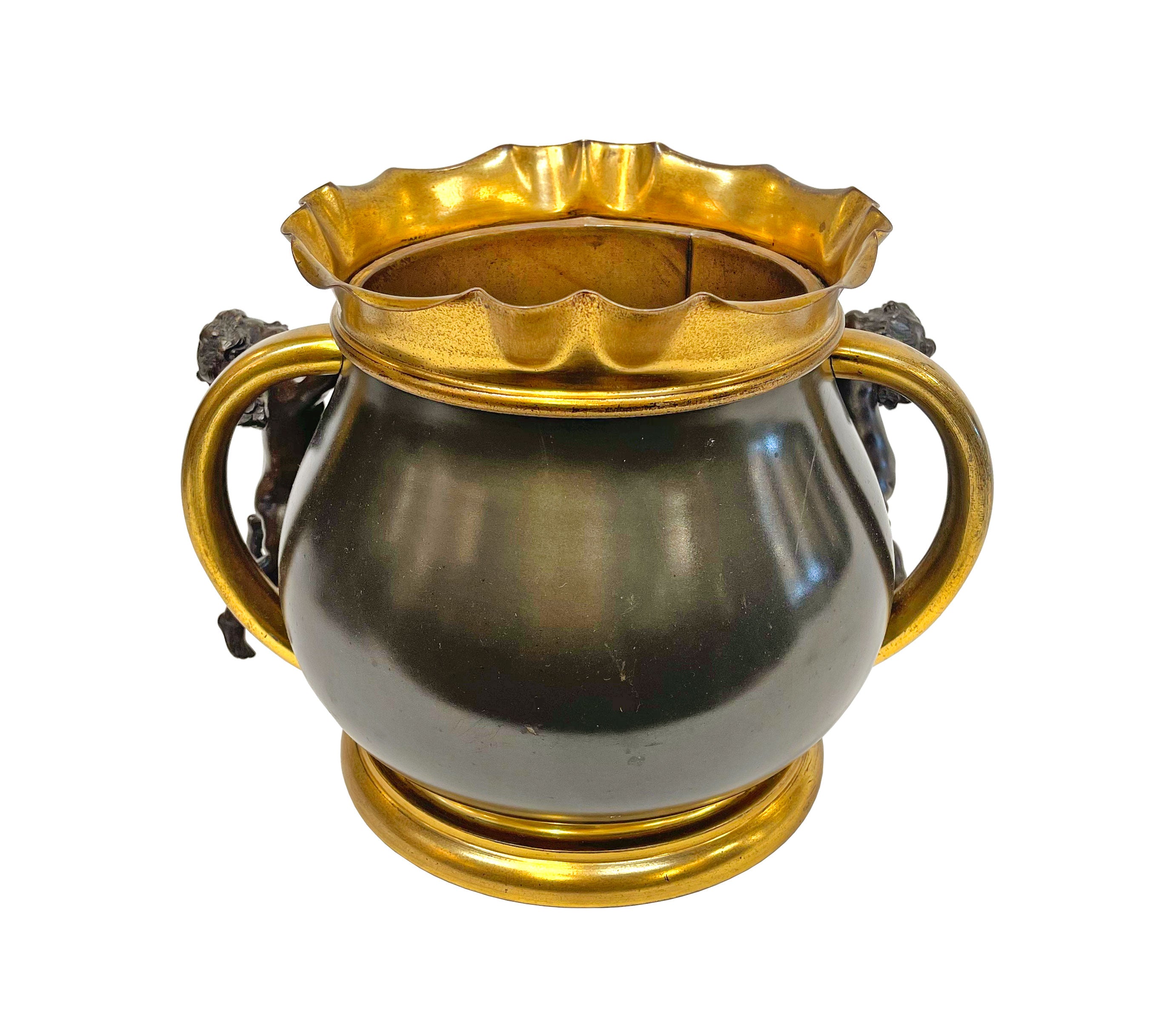 A Patinated Bronze & Ormolu Jardiniere