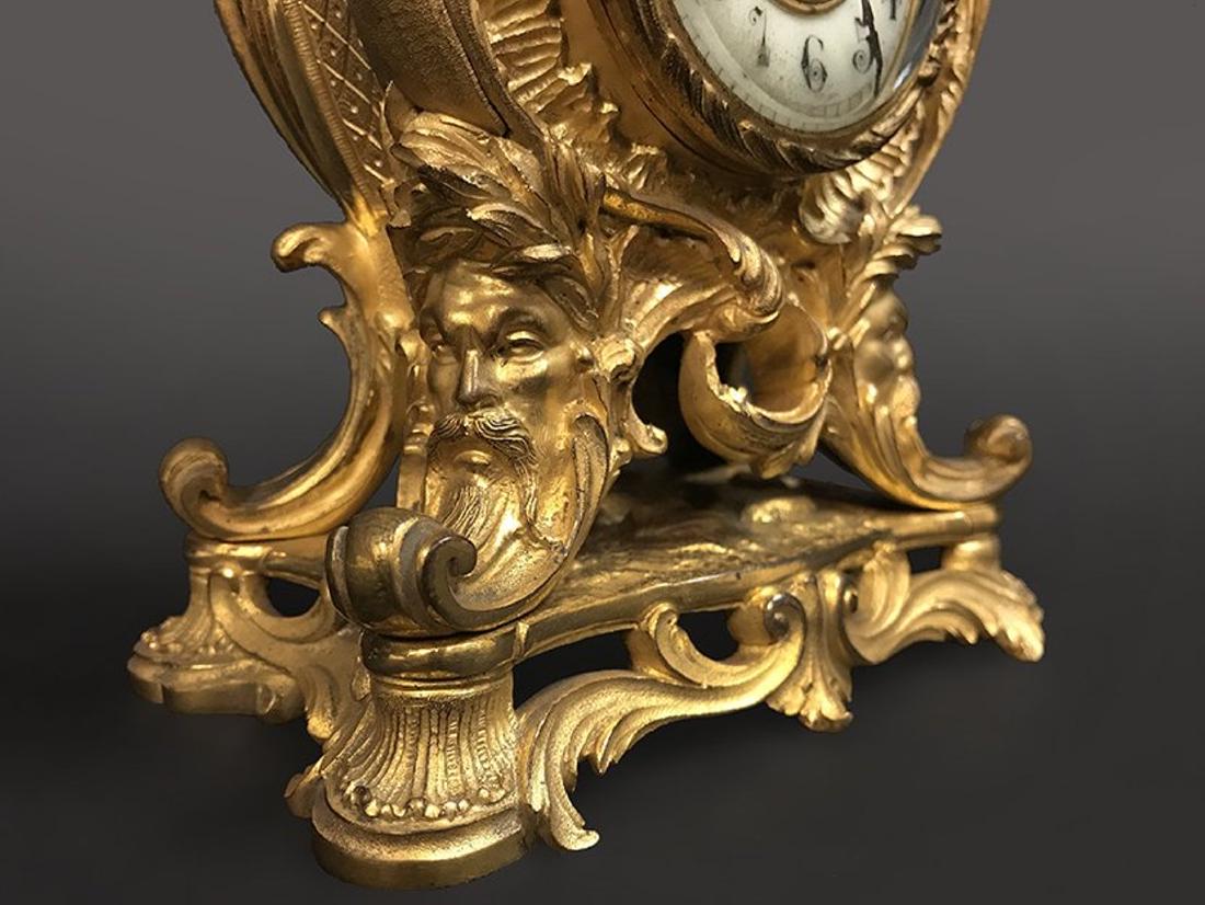 A French Champleve & Gilt Bronze Desk Clock