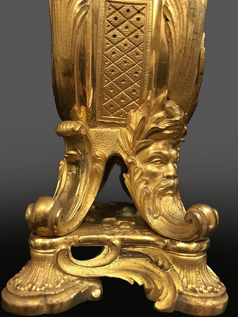 A French Champleve & Gilt Bronze Desk Clock