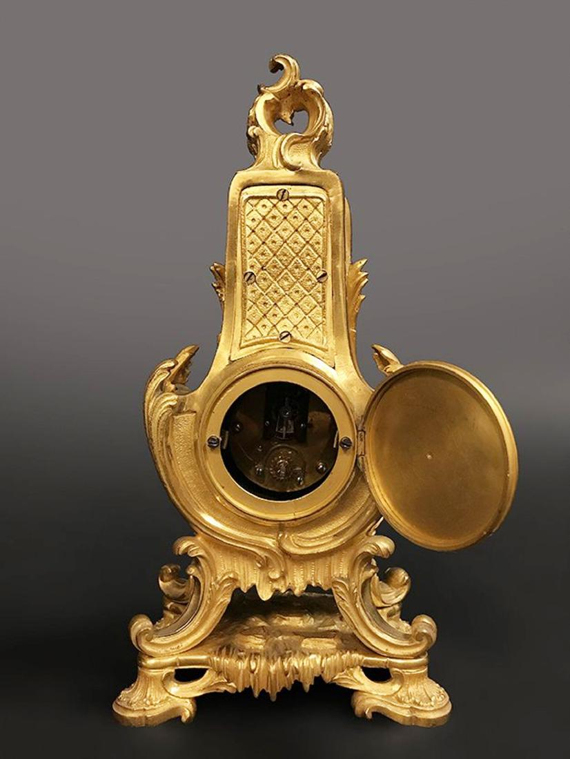 A French Champleve & Gilt Bronze Desk Clock