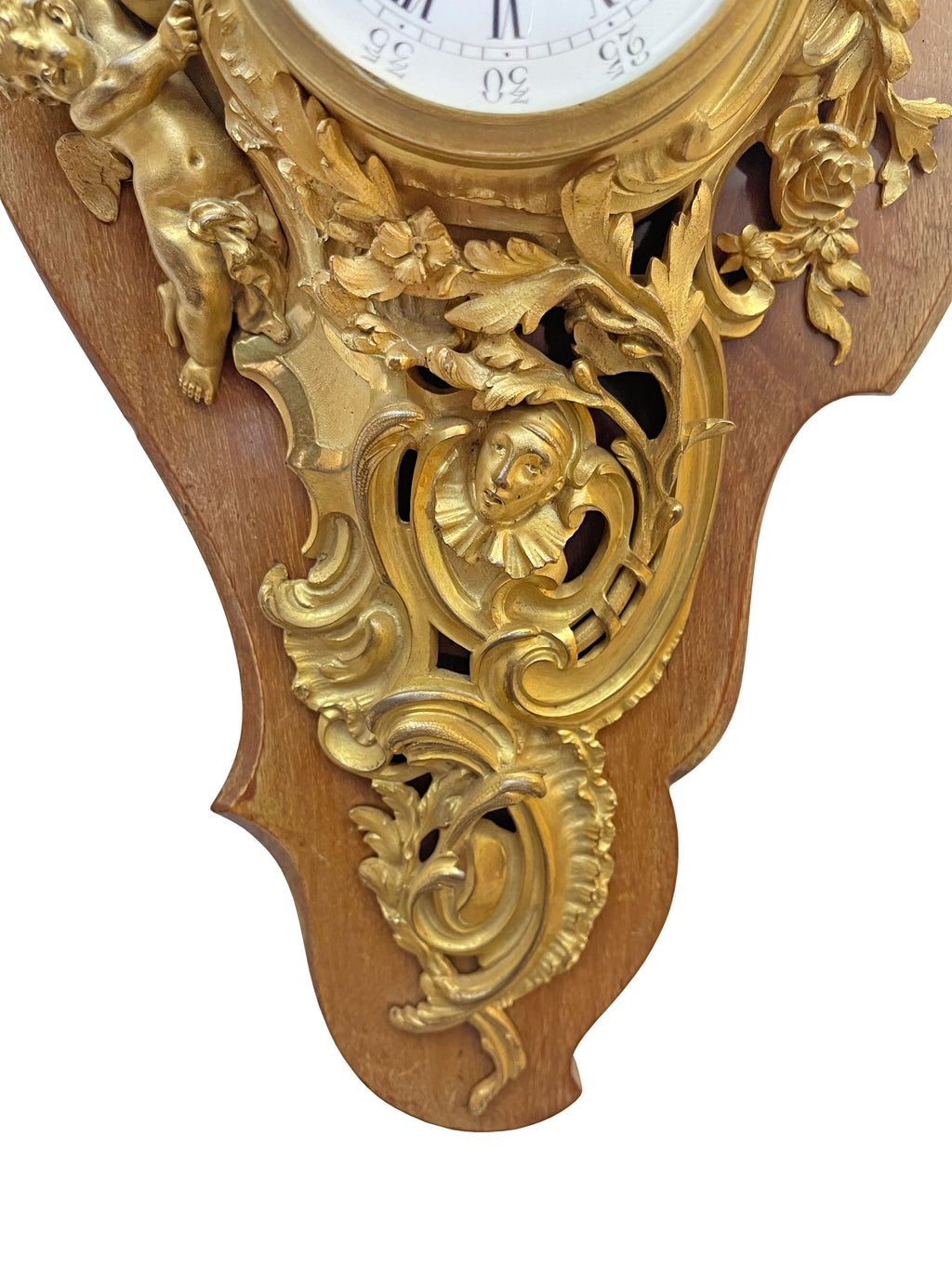 A French Gilt Bronze Cartel / Wall Clock By F. Linke