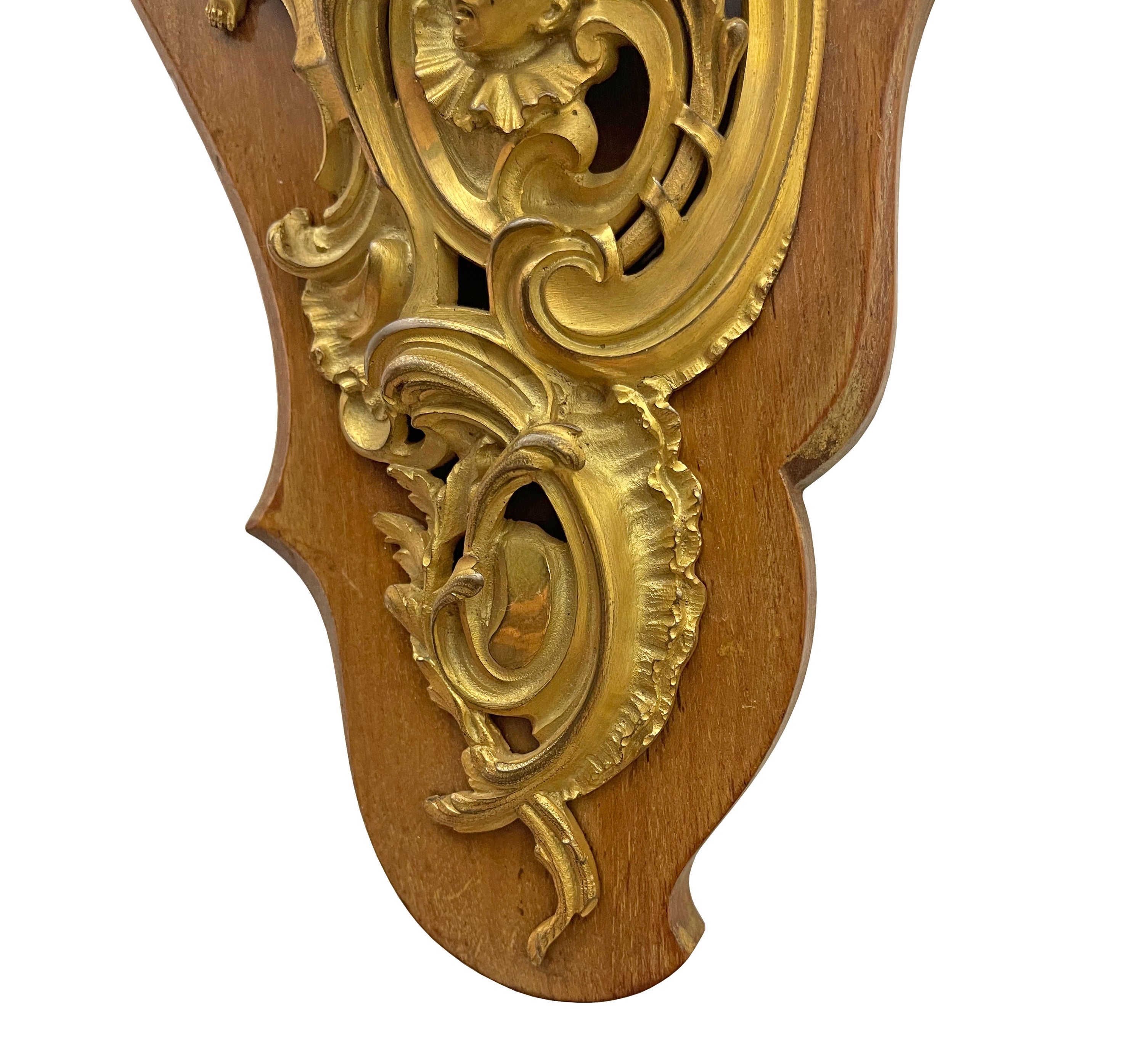 A French Gilt Bronze Cartel / Wall Clock By F. Linke