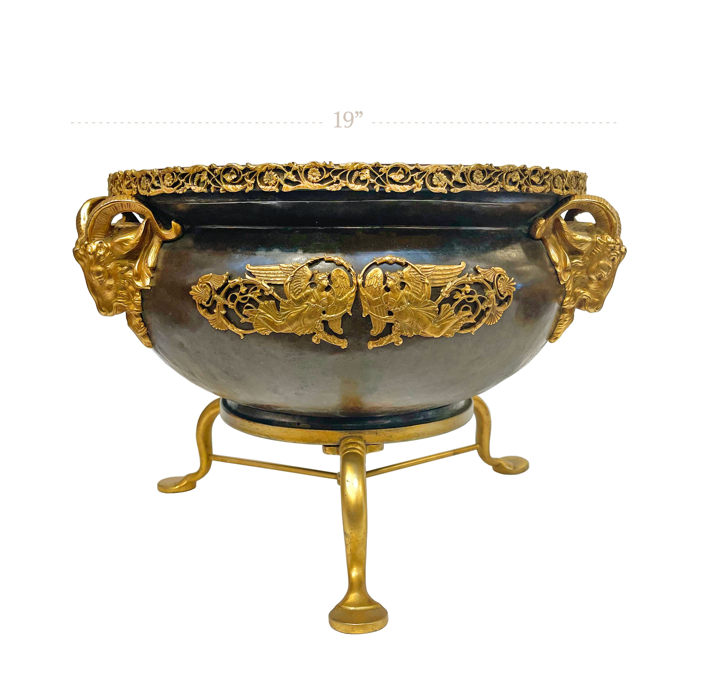 An American Gilt & Patinated Bronze Planter