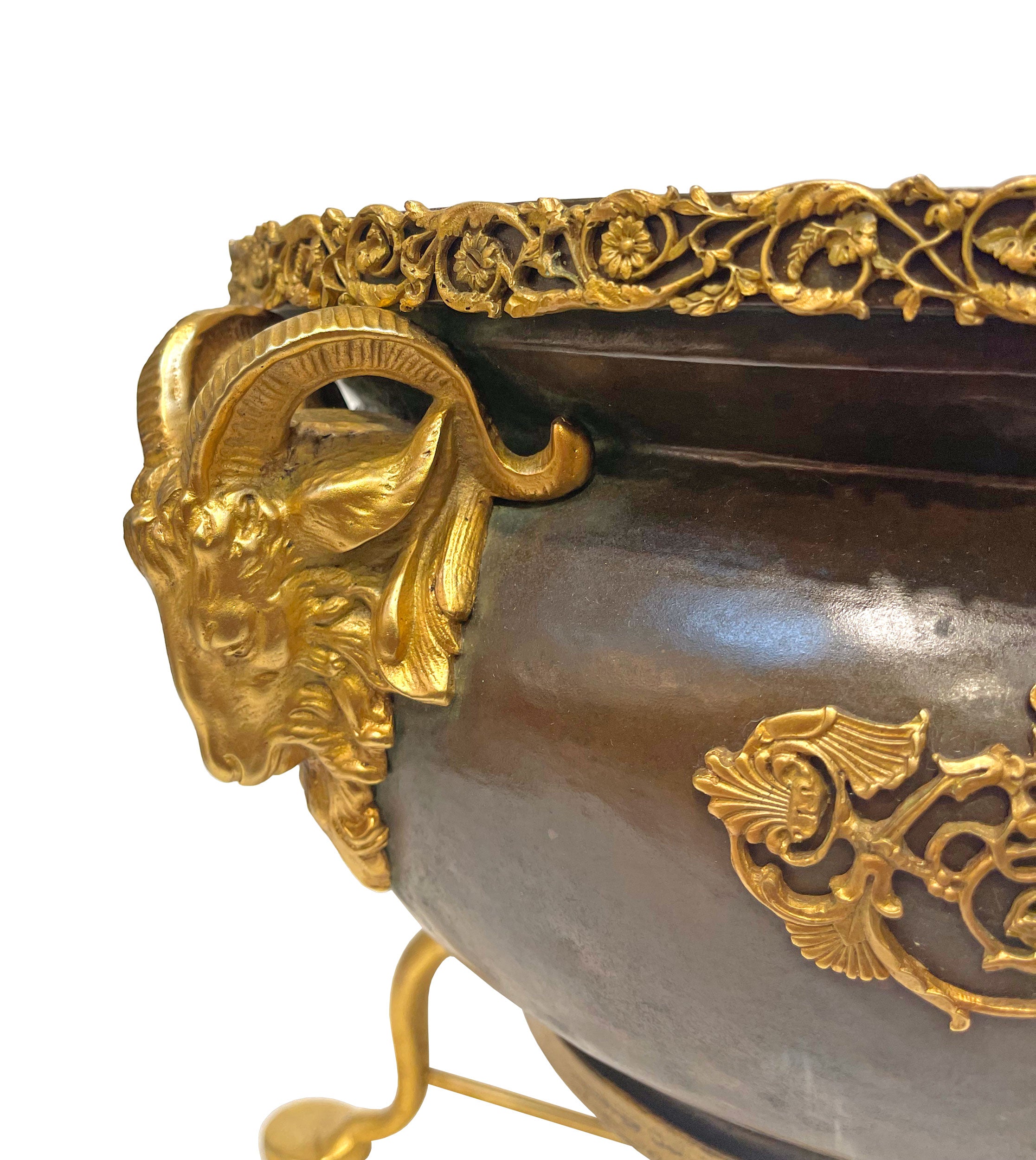 An American Gilt & Patinated Bronze Planter