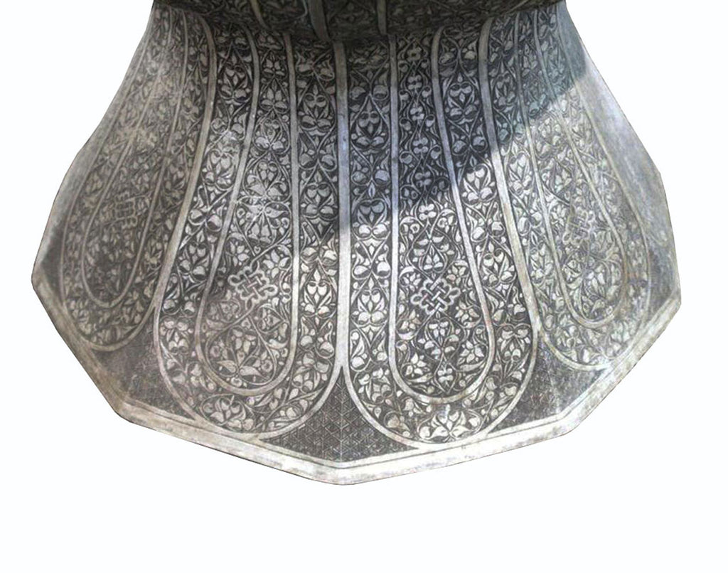 Pair of Monumental Middle-Eastern Chiseled Steel Urns, Turkey, Circa 1900