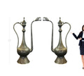 Pair of Monumental Middle-Eastern Chiseled Steel Urns, Turkey, Circa 1900
