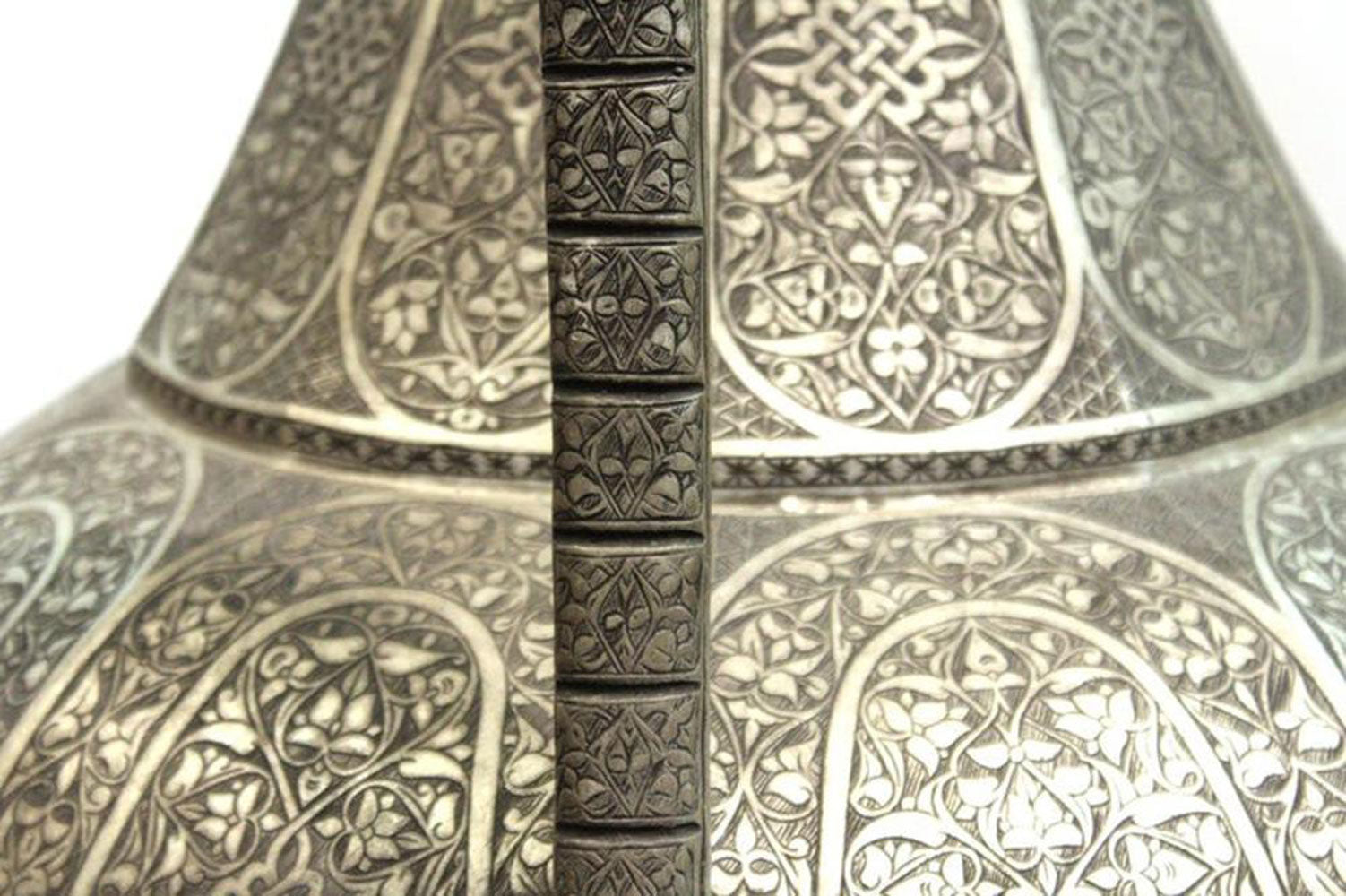 Pair of Monumental Middle-Eastern Chiseled Steel Urns, Turkey, Circa 1900