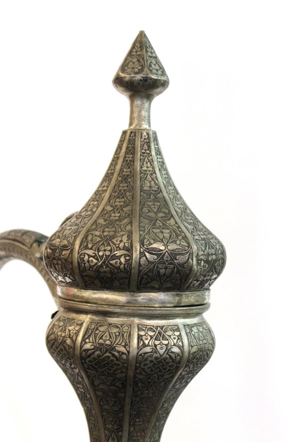 Pair of Monumental Middle-Eastern Chiseled Steel Urns, Turkey, Circa 1900
