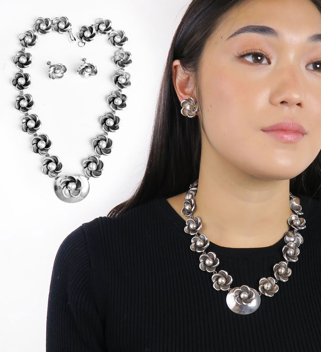 A set of William Spratling silver jewelry