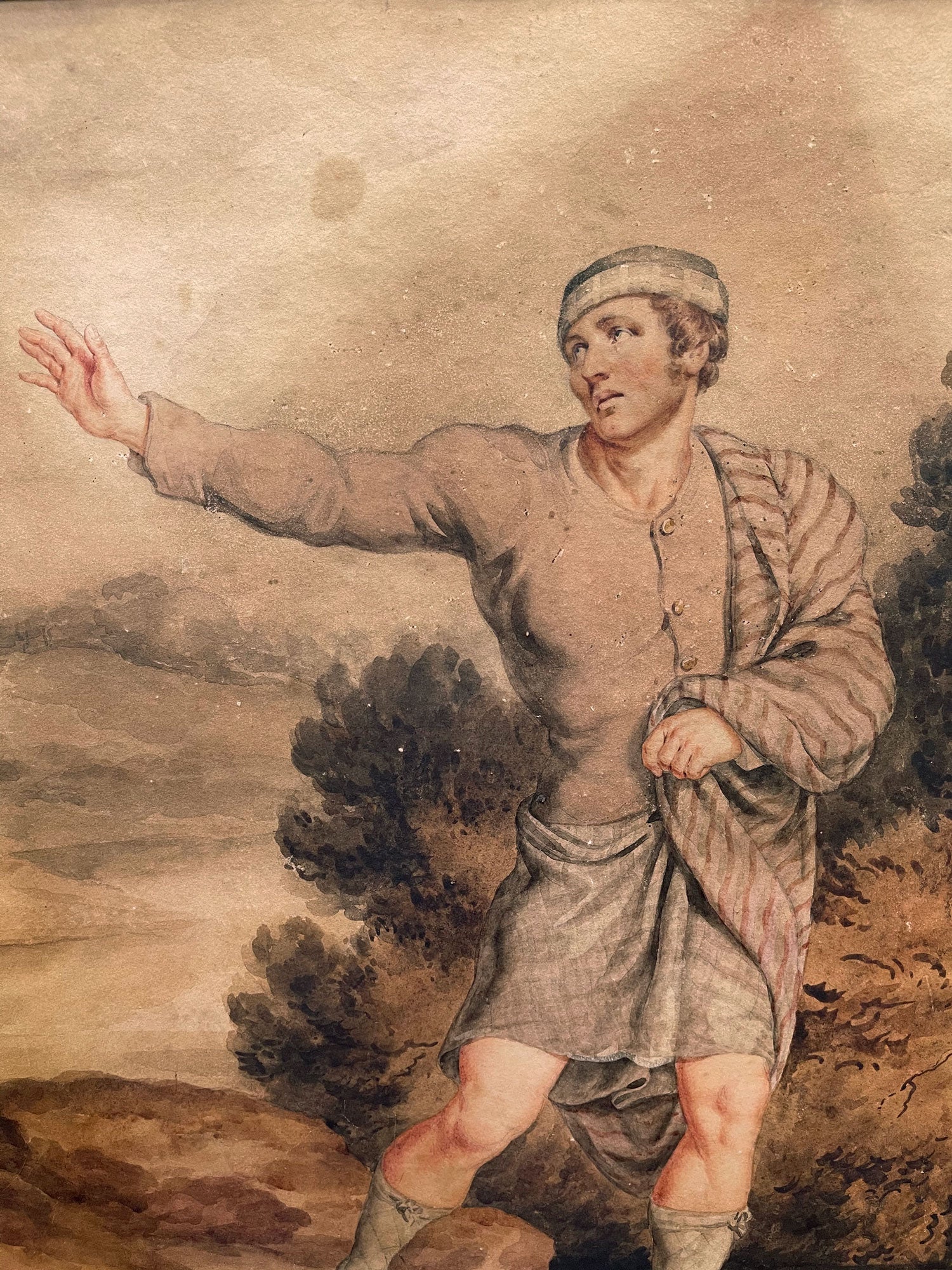 Watercolor Painting Of A Wondering Man by George GRATTAN (1787-1819)