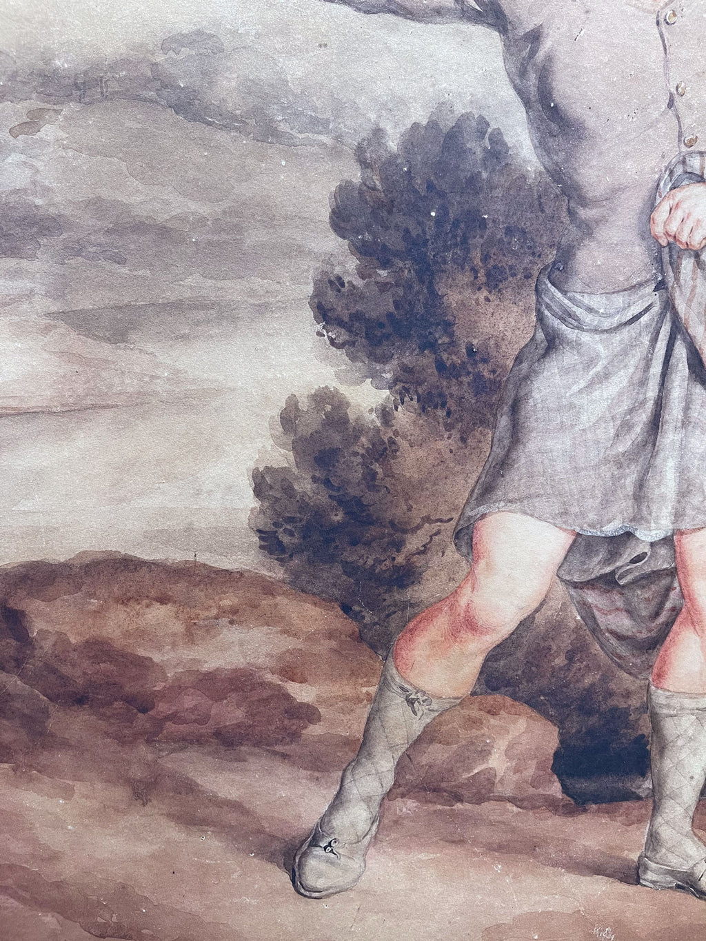 Watercolor Painting Of A Wondering Man by George GRATTAN (1787-1819)