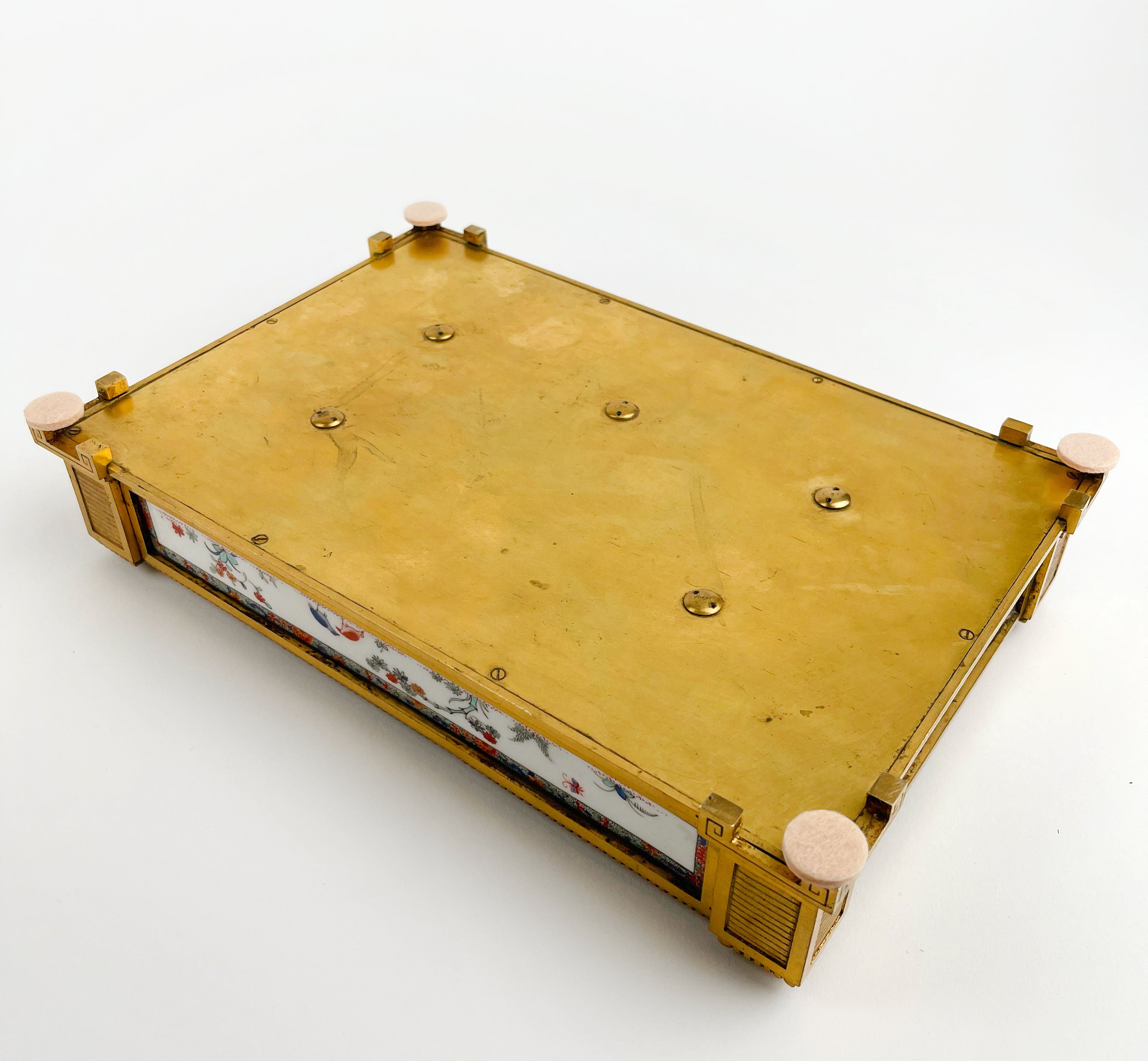 An Ormolu & Chantilly Porcelain Inkwell, France, Circa 1750