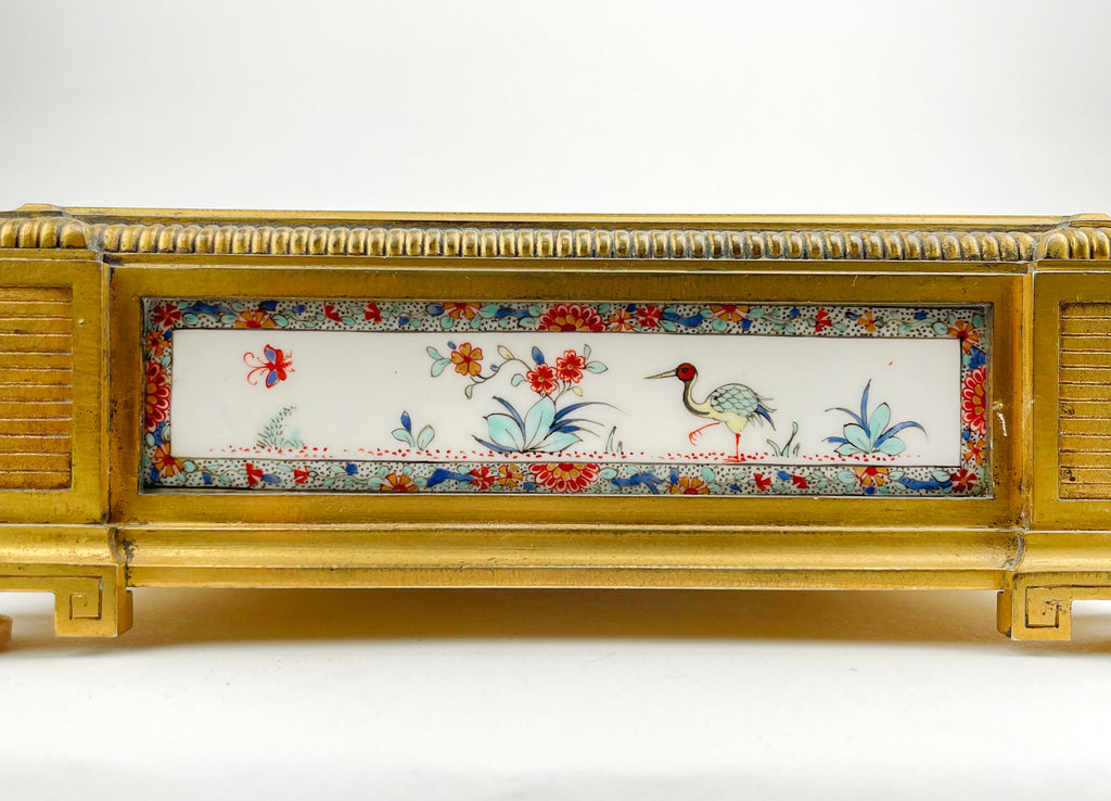 An Ormolu & Chantilly Porcelain Inkwell, France, Circa 1750