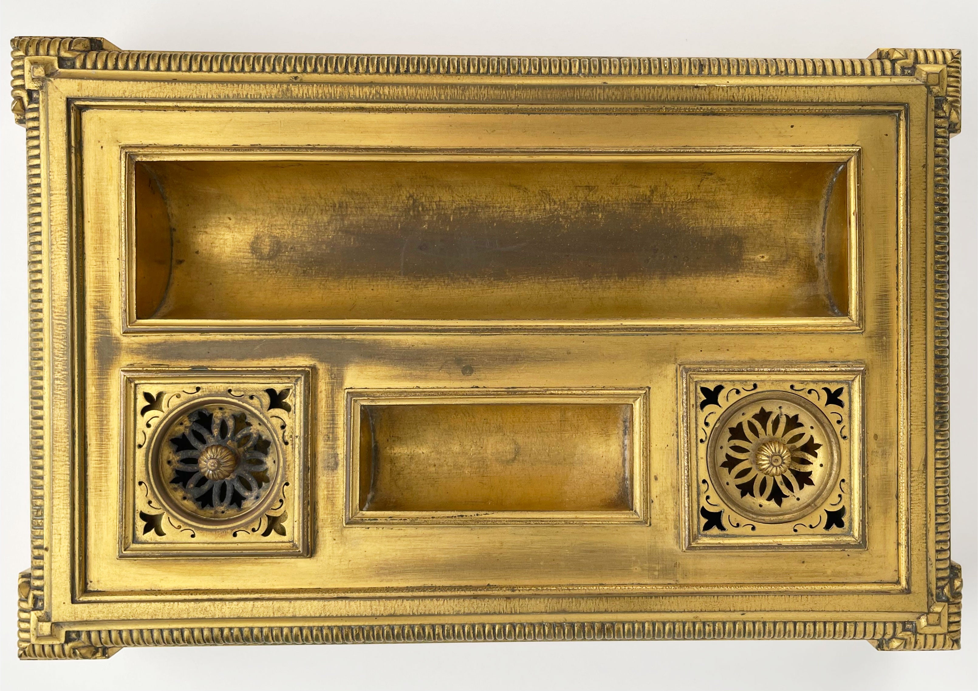 An Ormolu & Chantilly Porcelain Inkwell, France, Circa 1750