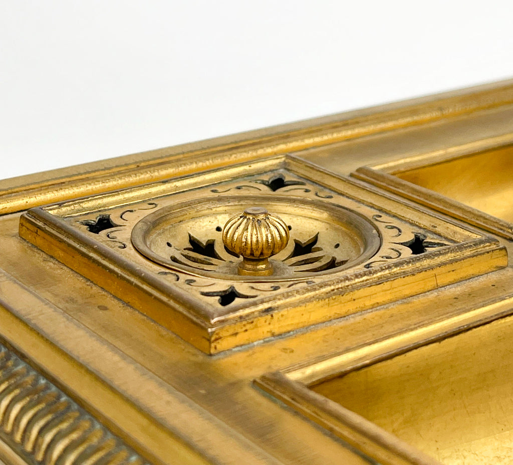 An Ormolu & Chantilly Porcelain Inkwell, France, Circa 1750