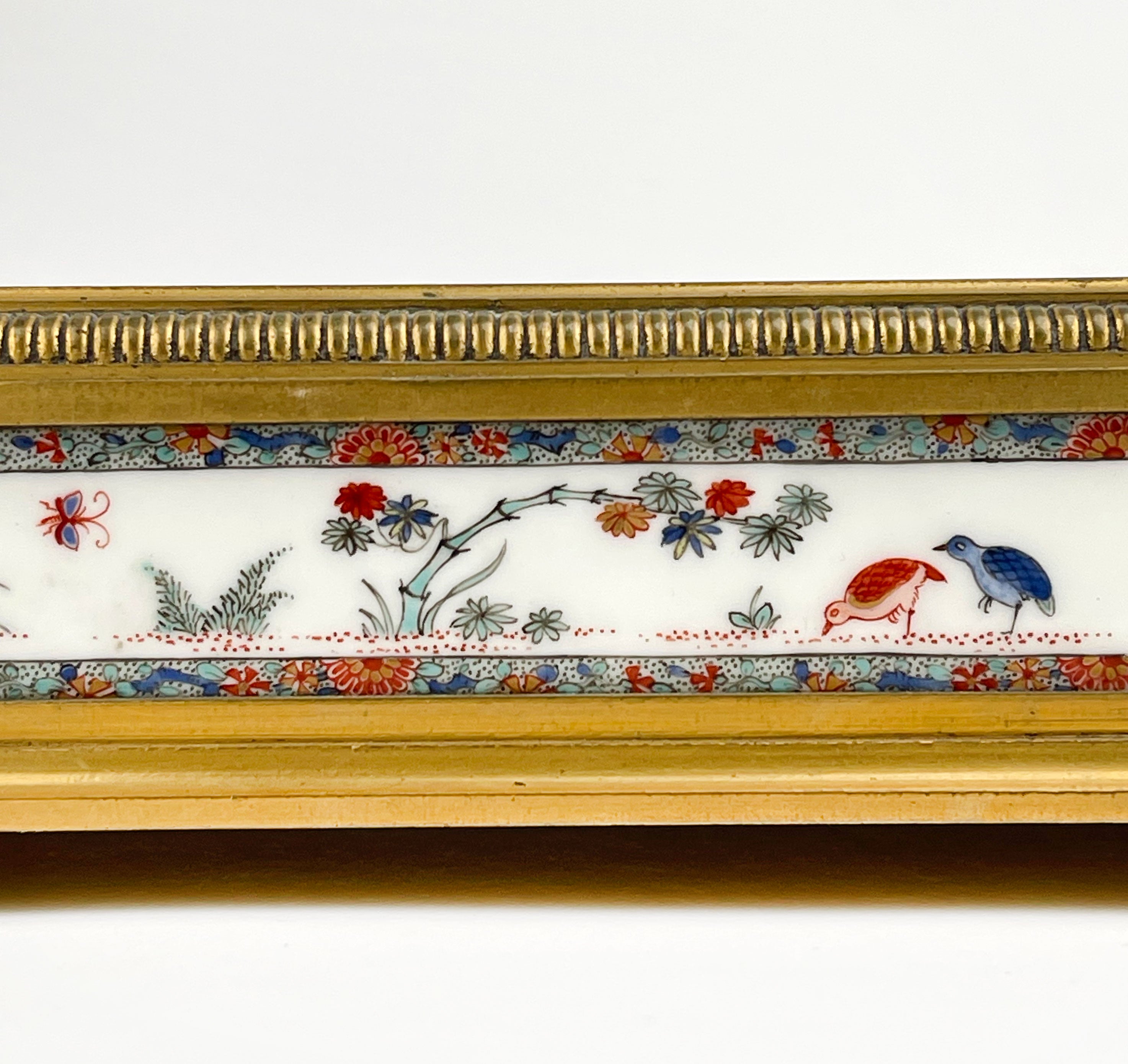 An Ormolu & Chantilly Porcelain Inkwell, France, Circa 1750